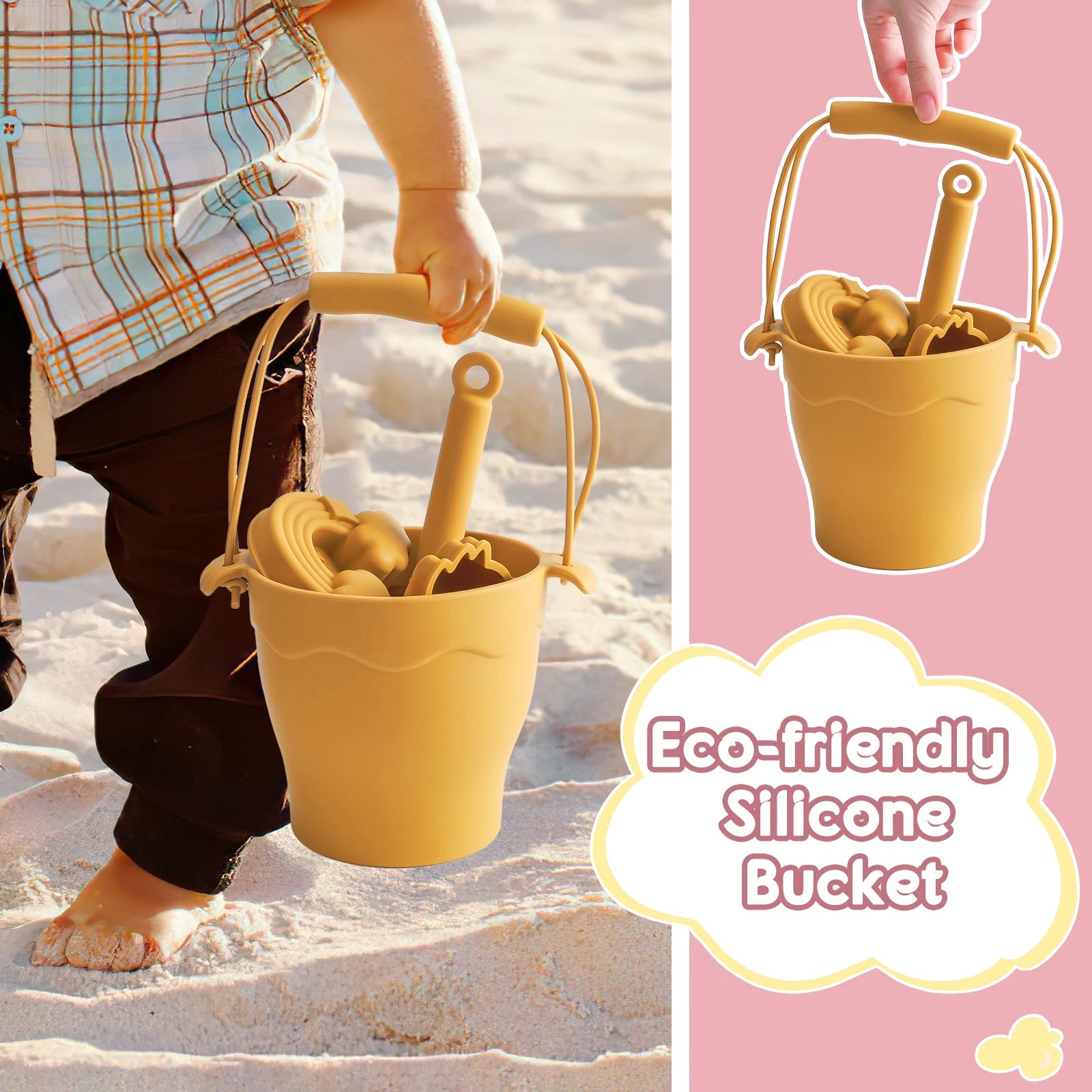 8pcs Silicone Sand Bucket Set