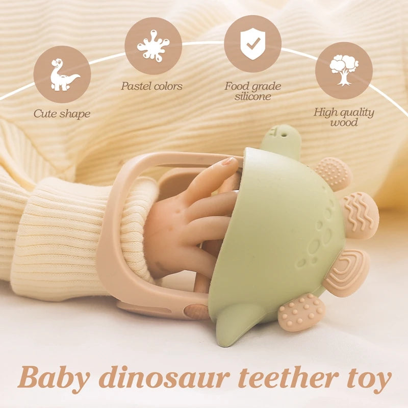 Silicone Dinosaur Teether Gloves